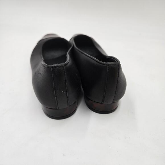 VANELi Womens Sz 7 Frankie Leather Low Heel Black Leather Tortoise Print Shoes - Picture 4 of 7